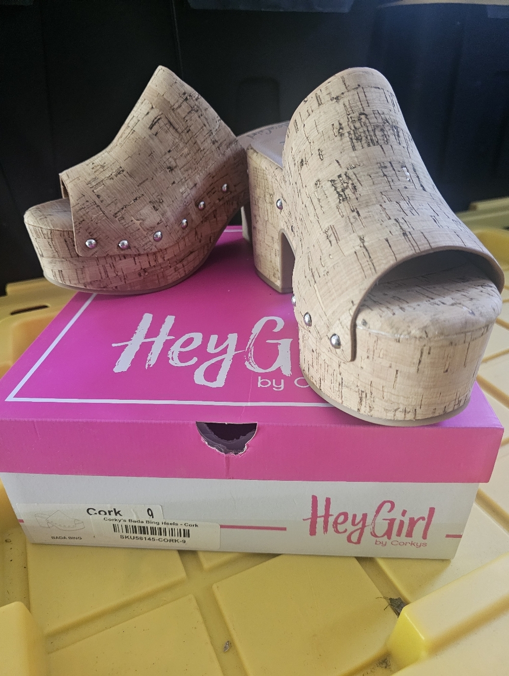Hey Girl By Corky's. NWT Cork Platform Mule - Natural Cork